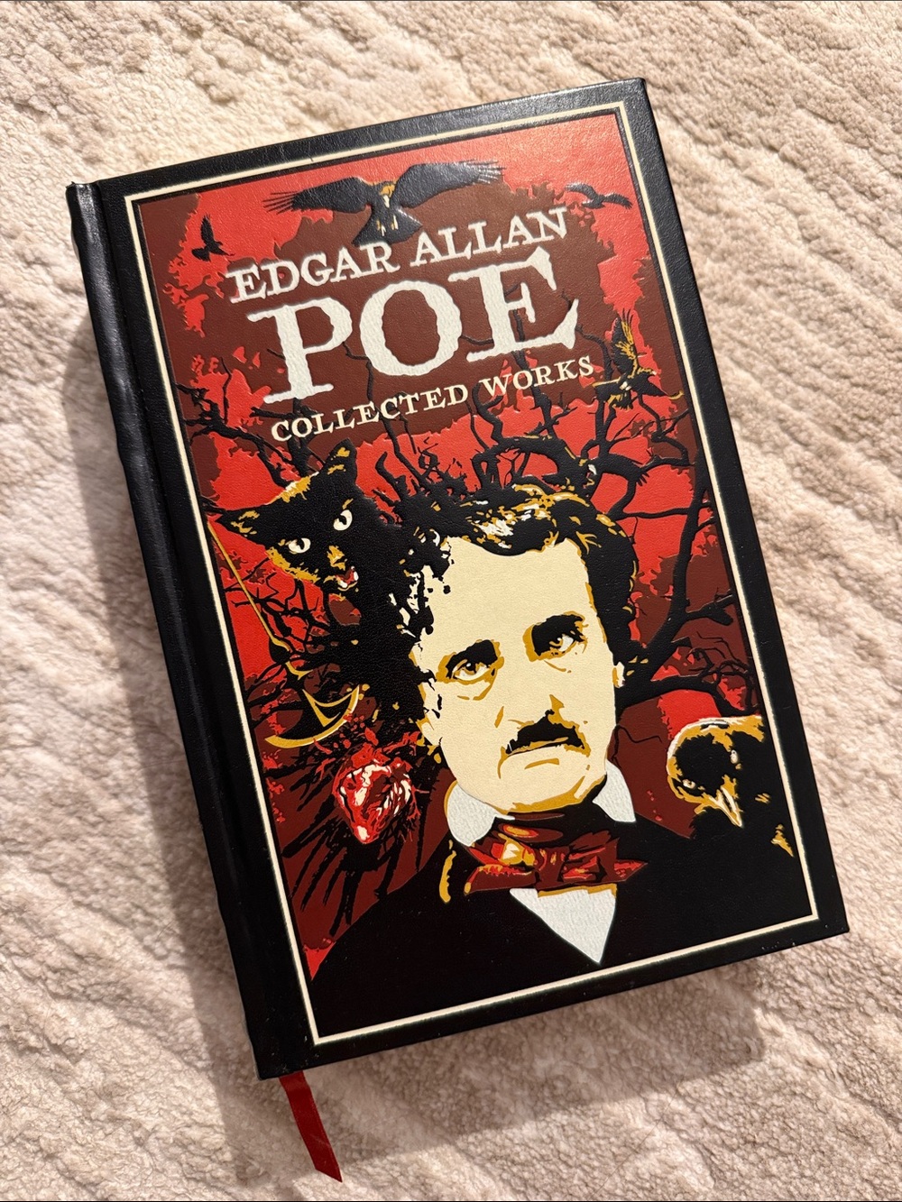 Edgar Allan Poe Collected Works Hardcover Journal - Red & Black